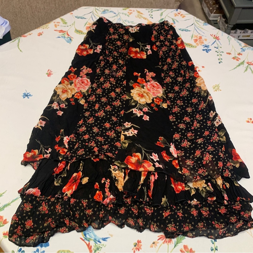 Boston proper floral maxi skirt size 8